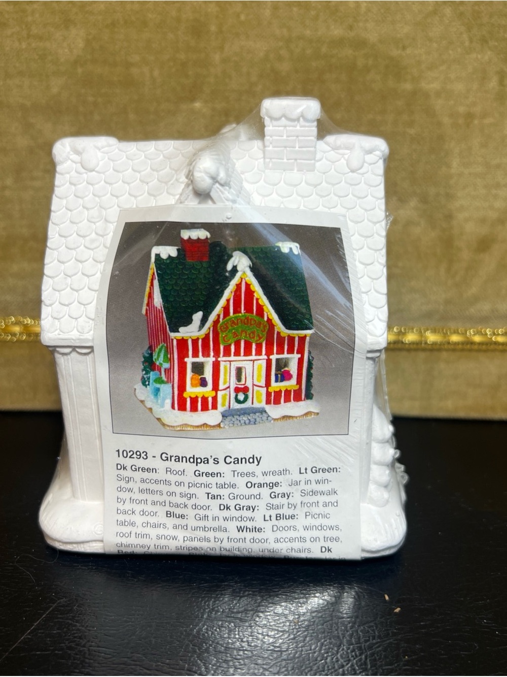 Holiday Time 10293 Grandpas Candy Xmas Village House Ready To Paint Vtg Thailand